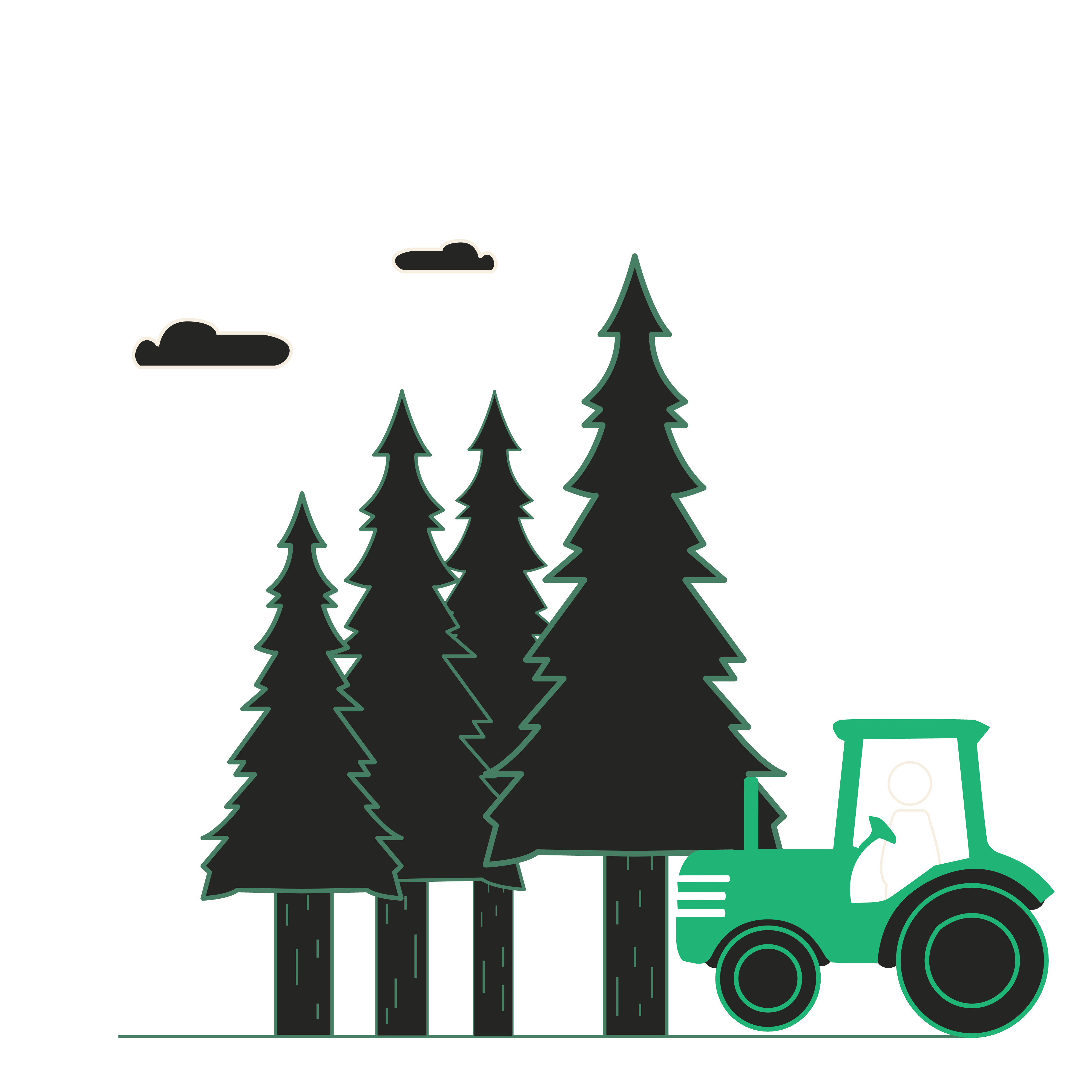 Forestry equipment in action